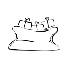 Der Sack vom Nikolaus mit Geschenken.