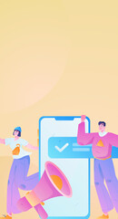 Notification announcement vector creative flat hand drawn illustration
