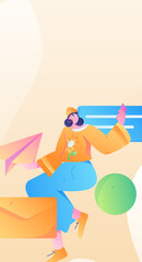 Notification announcement vector creative flat hand drawn illustration
