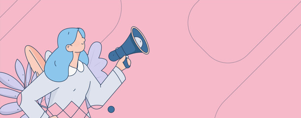 Notification announcement vector creative flat hand drawn illustration
