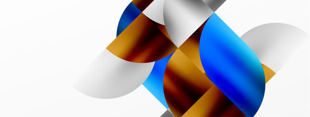 Minimalist geometric background featuring metallic round triangles, delivering sleek and modern visual aesthetic with emphasis on clean, metallic forms for wallpaper, banner, background, landing page