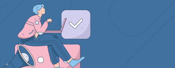 Notification announcement vector creative flat hand drawn illustration
