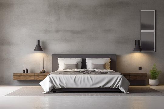 Funiture interior design for modern bed room for home, apartment, residence.