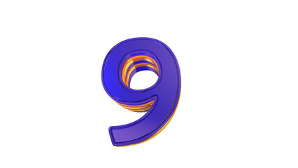 Fototapeta premium Creative 3d number 9