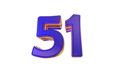 Creative 3d number 51