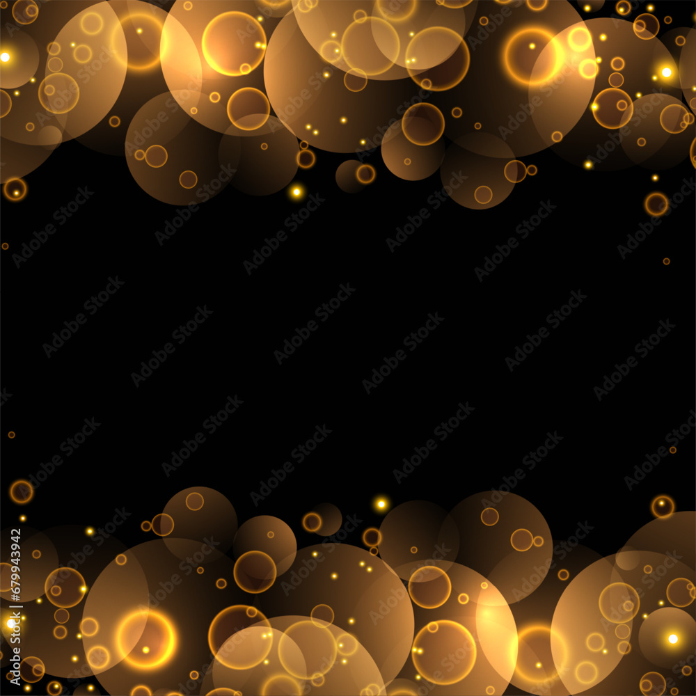 Wall mural decorative golden bokeh background with empty space