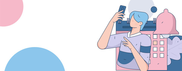 Notification announcement vector creative flat hand drawn illustration
