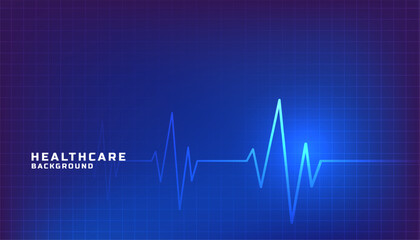 Fototapeta premium bio tech health care banner with heartbeat line design