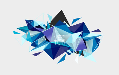 Triangle mosaic composition geometric abstract background, dynamic and structured visual experience