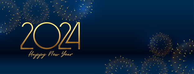 2024 new year eve celebration banner with firework bursting