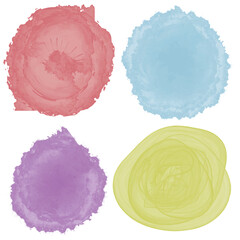 Watercolor circle texture. Vector watercoluor circle elements for design.