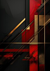 red black gold abstract geometric presentation