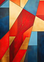 red blue gold abstract geometric presentation