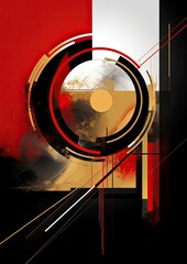 red gold black circle abstract geometric presentation