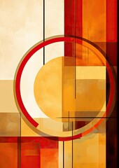 red gold orange circle abstract geometric presentation