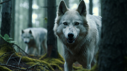 Obraz premium portrait of a wolf HD 8K wallpaper Stock Photographic Image 