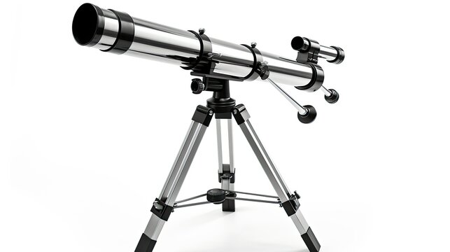 Telescope isolated on white background. 3D Rendering