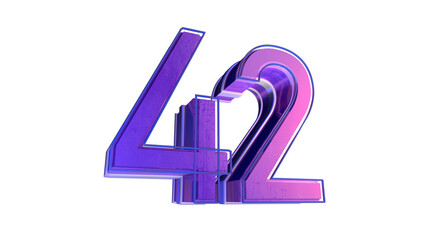 Creative purple  3d number 42