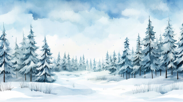 winter forest landscape HD 8K wallpaper Stock Photographic Image 