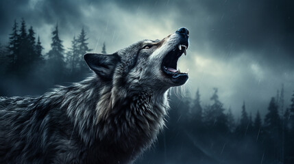 wolf in the forest HD 8K wallpaper Stock Photographic Image 