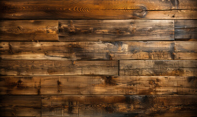 A high-quality image showing the rich textures and patterns of a rustic wooden plank wall in brown tones.