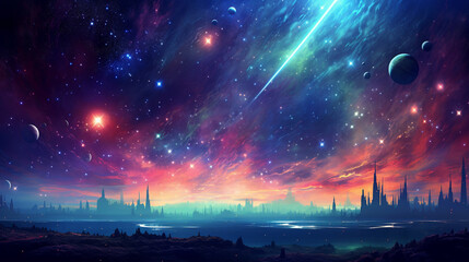 sky with stars HD 8K wallpaper Stock Photographic Image 