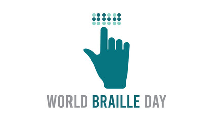 Vector illustration on the theme of World Braille day observed each year during January.banner, Holiday, poster, card and background design.