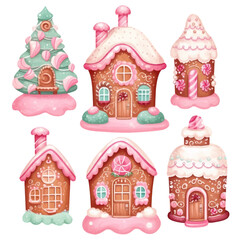 gingerbread house with christmas decorations collection-2