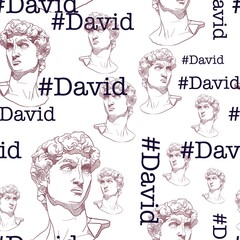 Seamless pattern with David's head