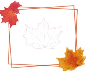 Square frame with maple leaves