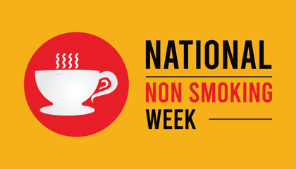 Vector illustration on the theme of National Non Smoking week observed each year during January.banner, Holiday, poster, card and background design. - obrazy, fototapety, plakaty