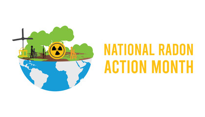 Vector illustration on the theme of National Radon action month observed each year during January.banner, Holiday, poster, card and background design.