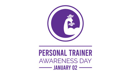 Vector illustration on the theme of National Personal Trainer Awareness Day observed each year during January.banner, Holiday, poster, card and background design.