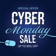 Cyber Monday sale background vector illustration