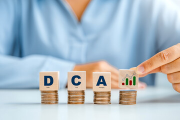 DCA coins idea for Dollar Cost Averaging investment strategy Saving stock monthly quarterly basis...