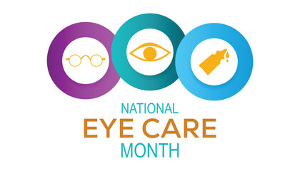 Vector illustration on the theme of National Eye Care Month observed each year during January.banner, Holiday, poster, card and background design.