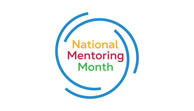 Vector illustration on the theme of National Mentoring month observed each year during January.banner, Holiday, poster, card and background design.