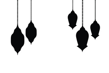 silhouette of ramadan lantern illustration vector ramadan kareem background.eps 10 - obrazy, fototapety, plakaty