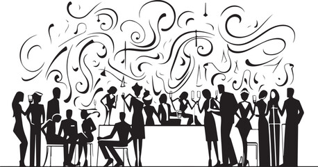 new year celebration vector illustration isolated on white background