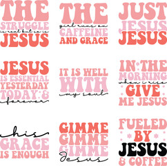 jesus retro svg design bundle and digital download