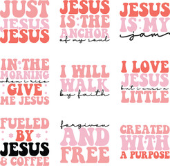 jesus retro svg design bundle and digital download