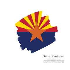 Flag of Arizona state, brush stroke background
