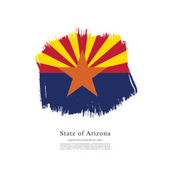 Flag of Arizona state, brush stroke background