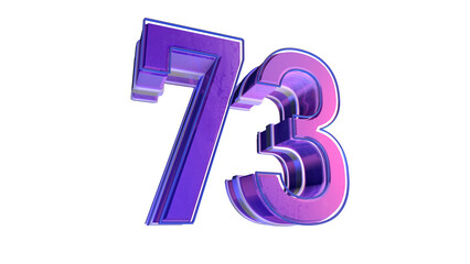 Creative purple  3d number 73