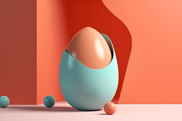 Easter eggs with memphis style print . Happy spring holidays concept. Minimalism.