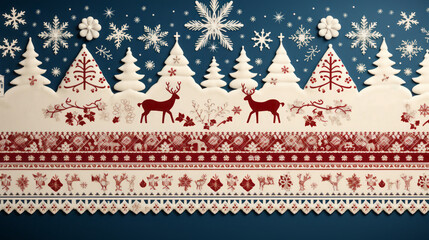 Holiday Sweater Wallpaper: A pattern that conveys the warmth of a holiday jumper with snowflakes, reindeer and other classic motifs. 