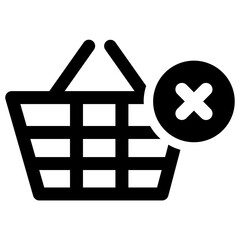 Single cancel Order icon, simple shopping put in flat design vector pictogram svg for app ads logotype web website button ui ux interface elements isolated on white background