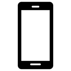 Black single phone filled icon, simple digital device flat design pictogram, infographic vector for app logo web website button ui ux interface elements isolated on white background