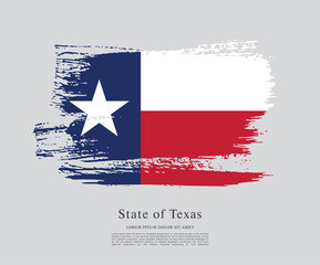 Flag of Texas state, brush stroke background
