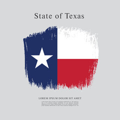 Flag of Texas state, brush stroke background